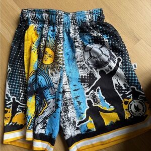 Fila Boys Blue Black Yellow Soccer Graphic Athletic Shorts